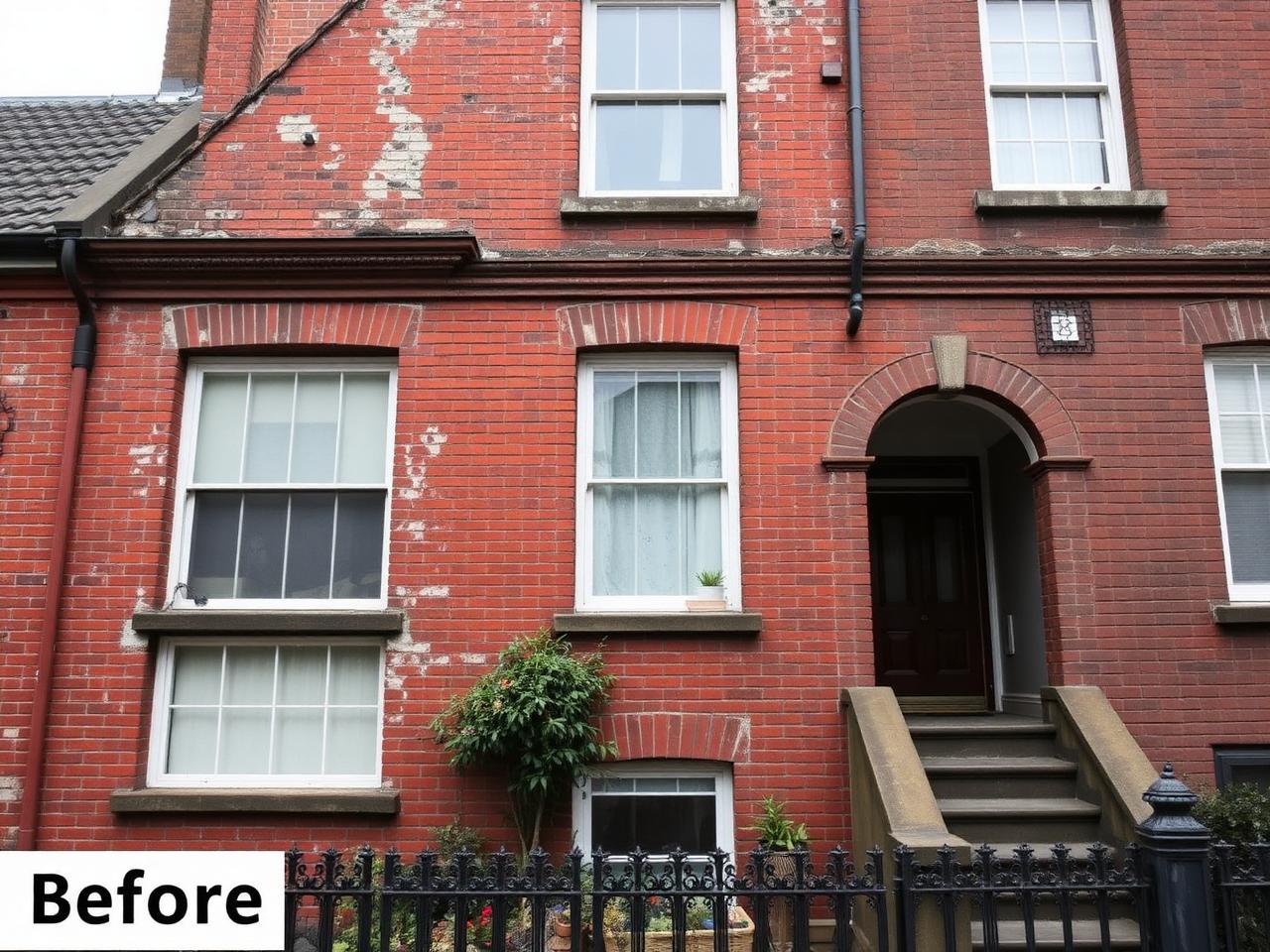 Before — tuckpointing Carlton Victorian